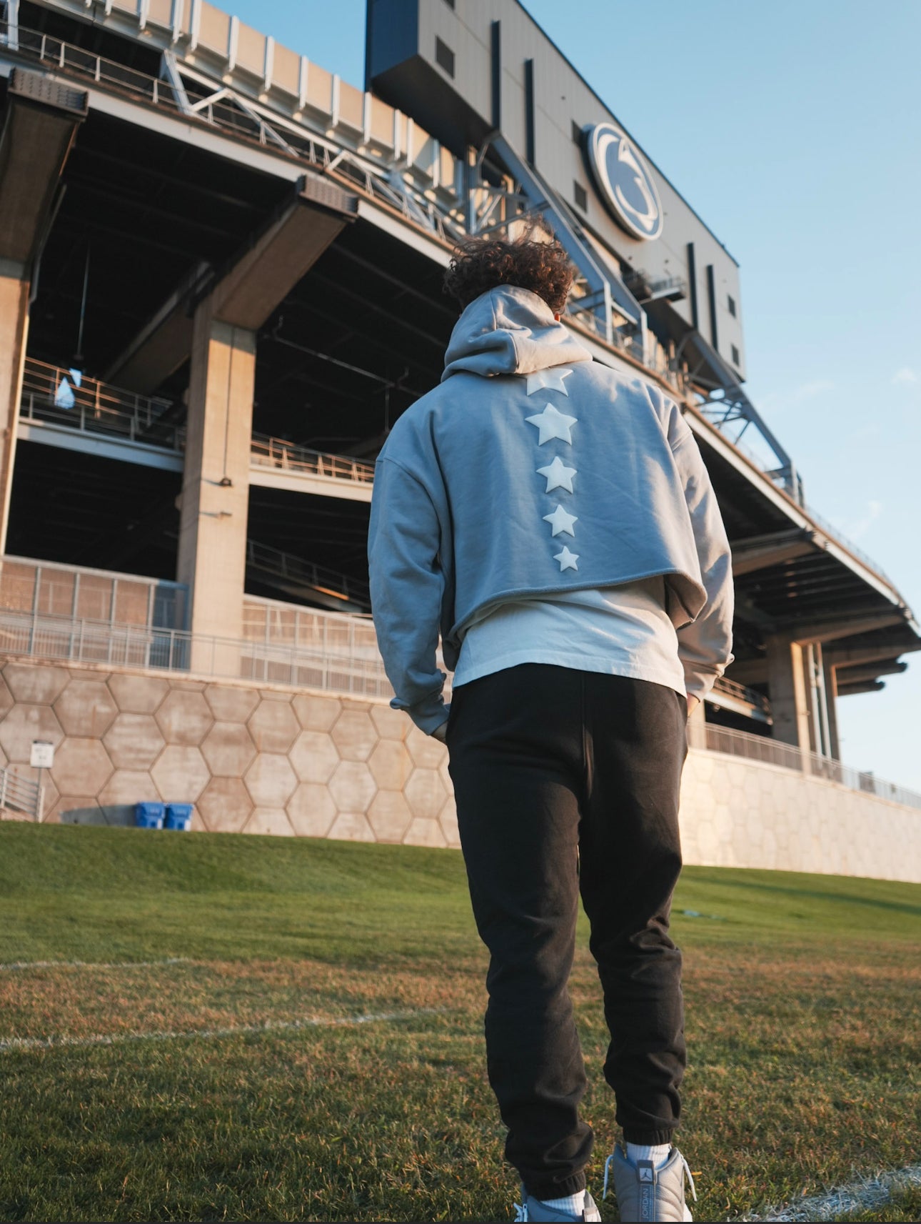 Grey Cropped Hoodie