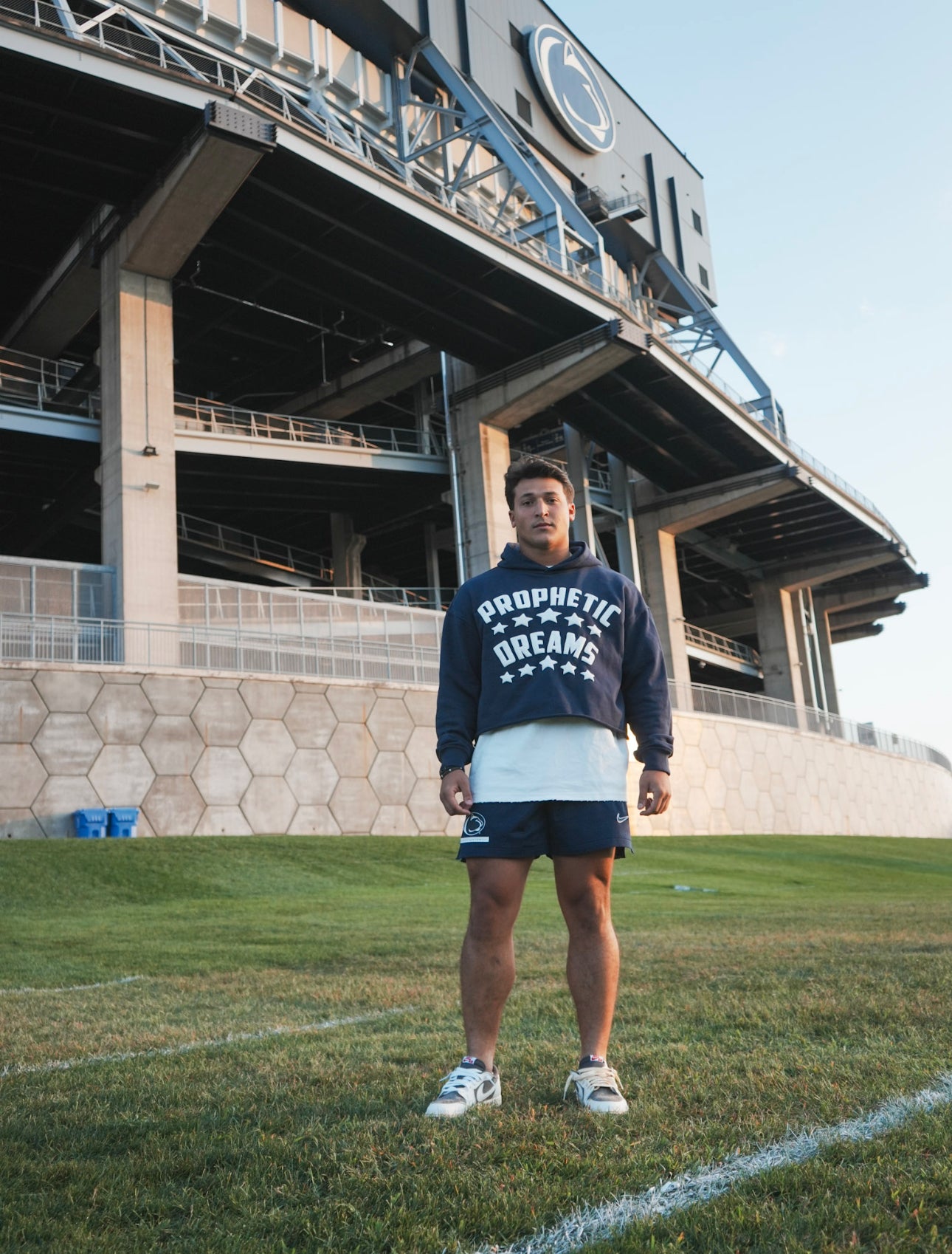 Navy Cropped Hoodies