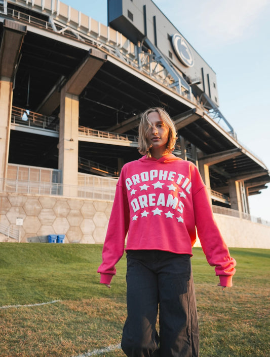 Pink Cropped Hoodie